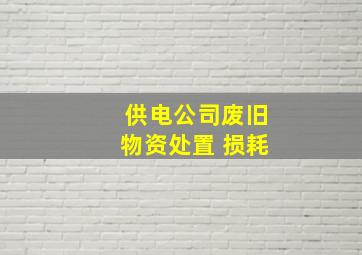 供电公司废旧物资处置 损耗